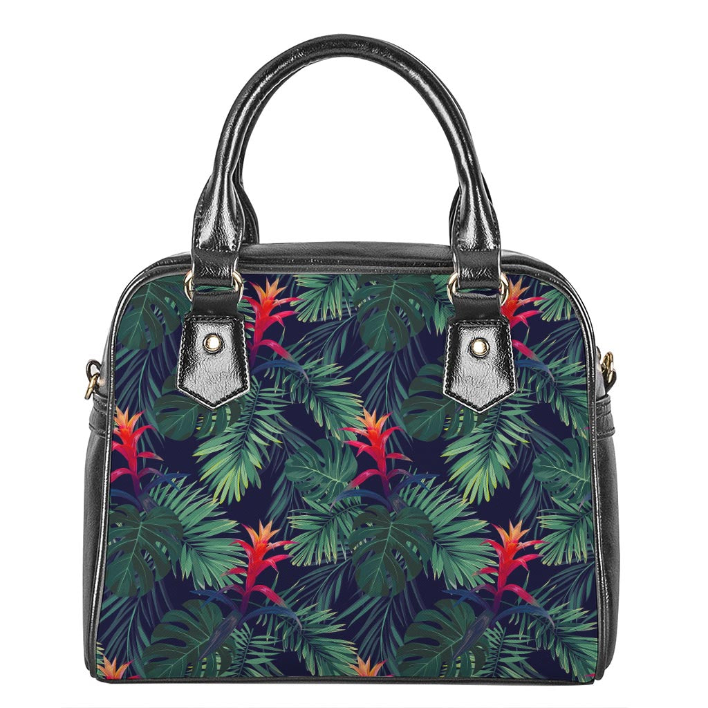 Hawaiian Palm Leaves Pattern Print Shoulder Handbag