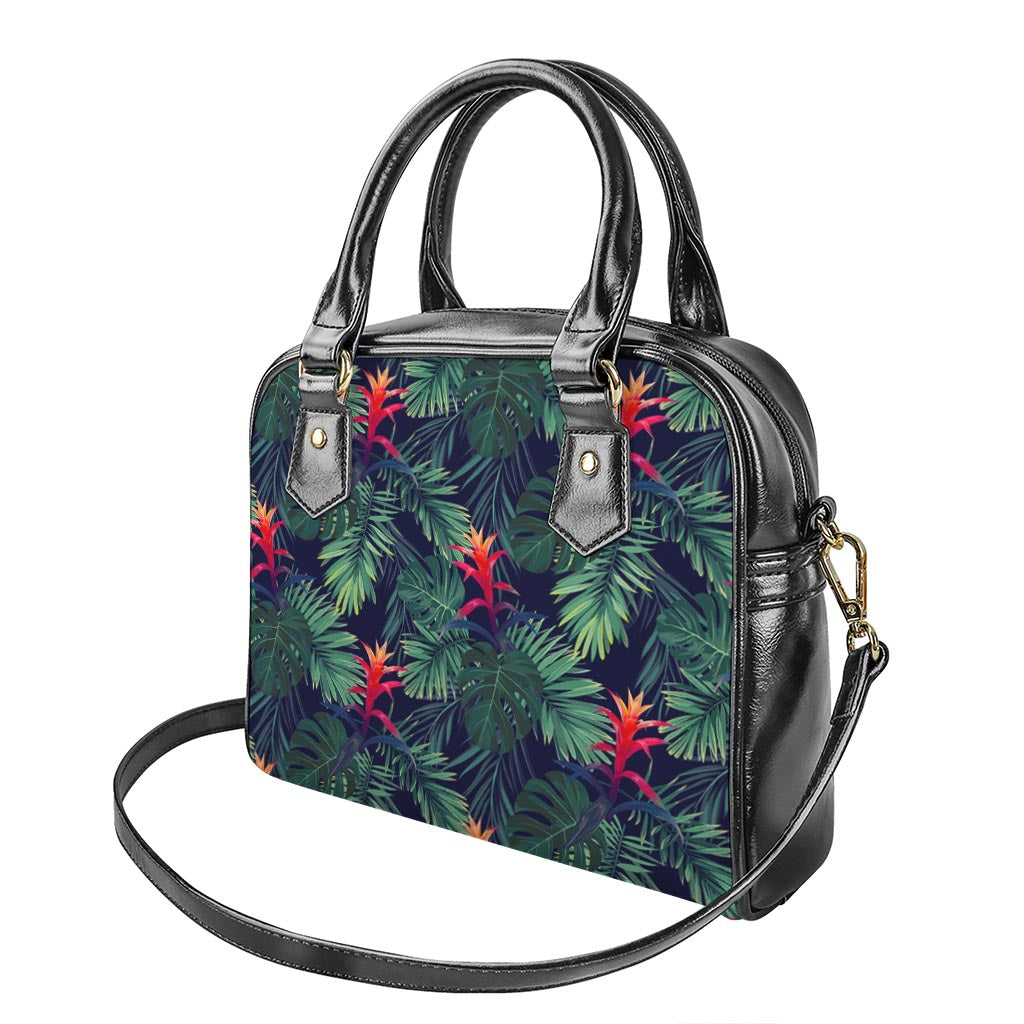 Hawaiian Palm Leaves Pattern Print Shoulder Handbag