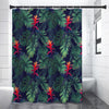 Hawaiian Palm Leaves Pattern Print Shower Curtain