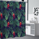 Hawaiian Palm Leaves Pattern Print Shower Curtain