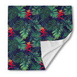 Hawaiian Palm Leaves Pattern Print Silk Bandana