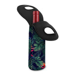 Hawaiian Palm Leaves Pattern Print Single Neoprene Wine Tote