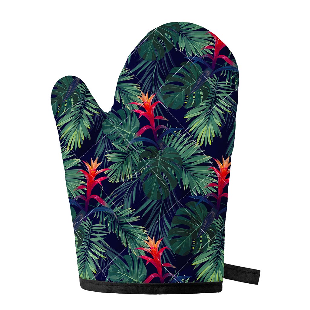 Hawaiian Palm Leaves Pattern Print Single Oven Mitt
