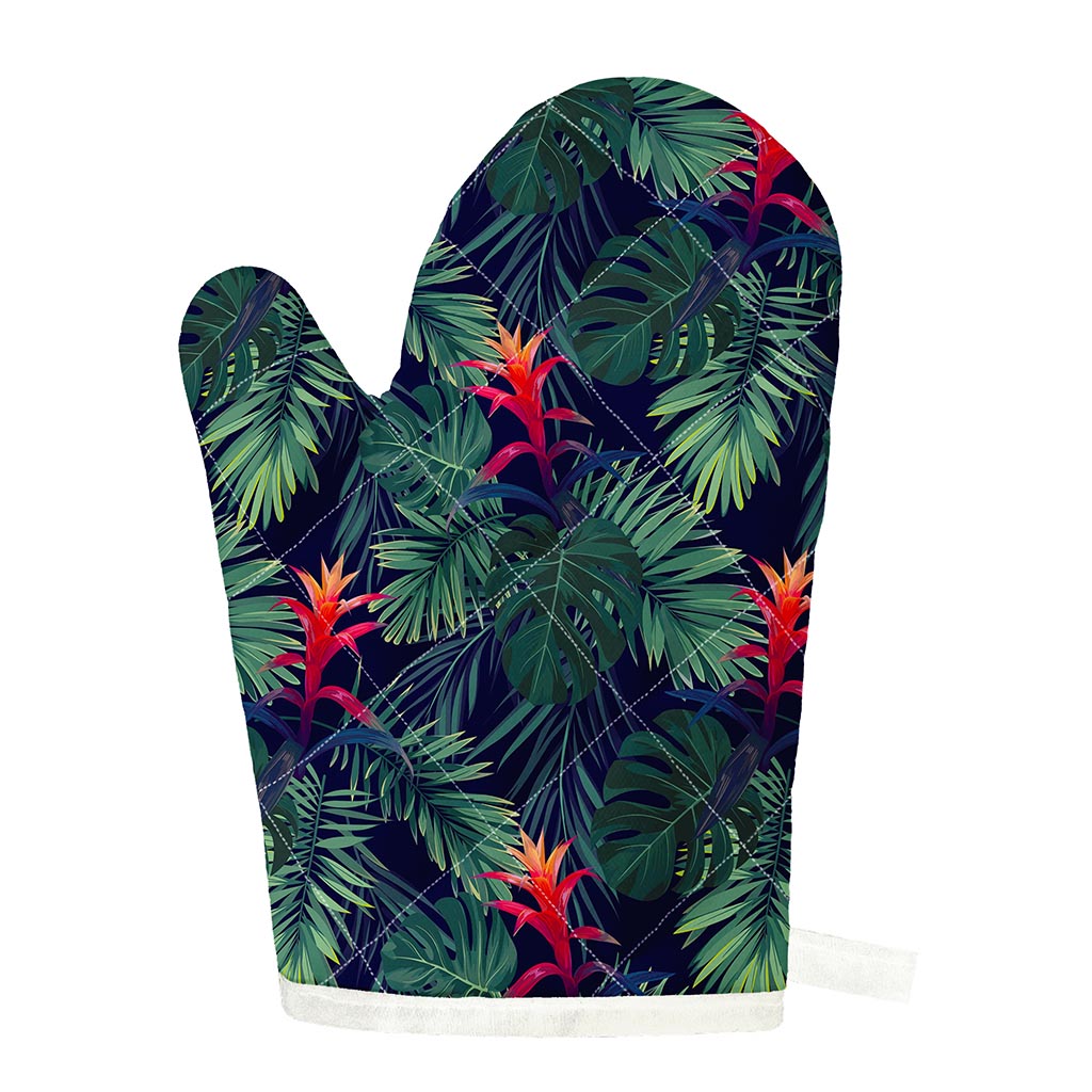 Hawaiian Palm Leaves Pattern Print Single Oven Mitt