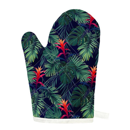 Hawaiian Palm Leaves Pattern Print Single Oven Mitt