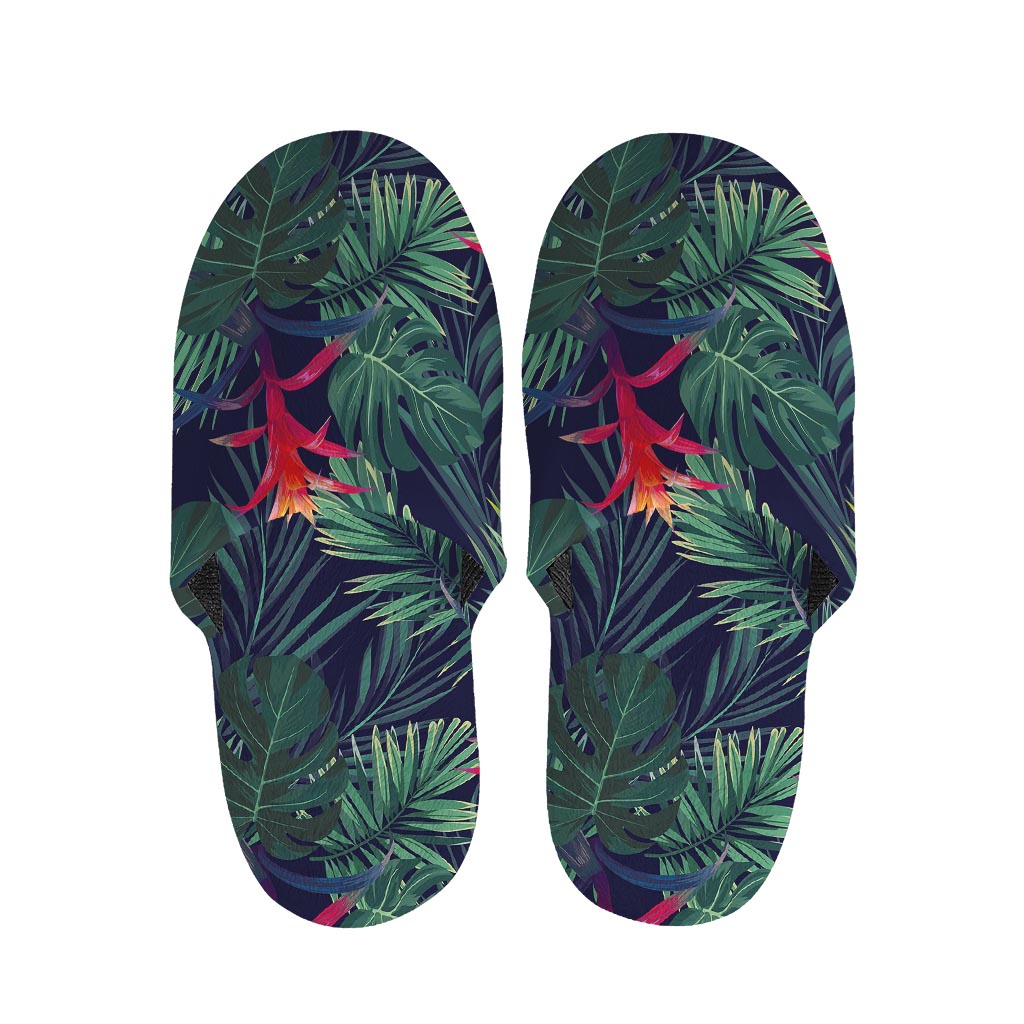 Hawaiian Palm Leaves Pattern Print Slippers