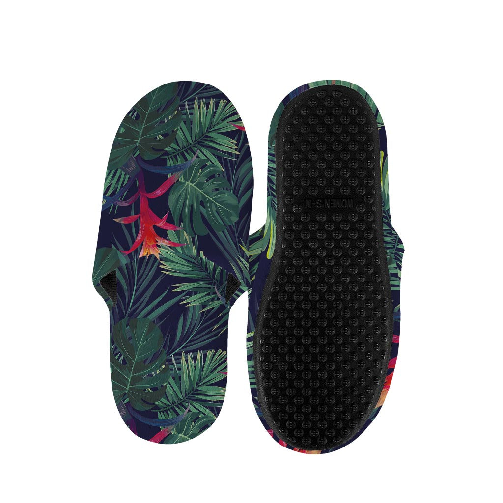 Hawaiian Palm Leaves Pattern Print Slippers