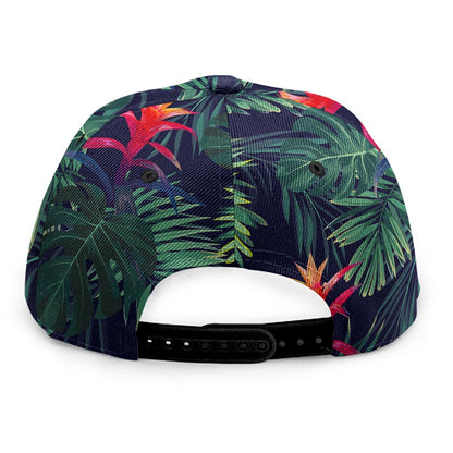 Hawaiian Palm Leaves Pattern Print Snapback Cap