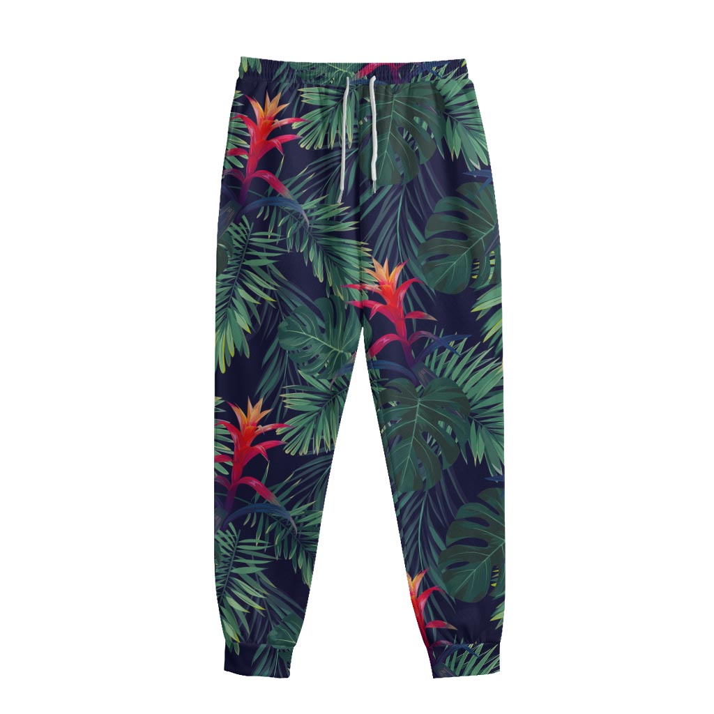 Hawaiian Palm Leaves Pattern Print Sweatpants