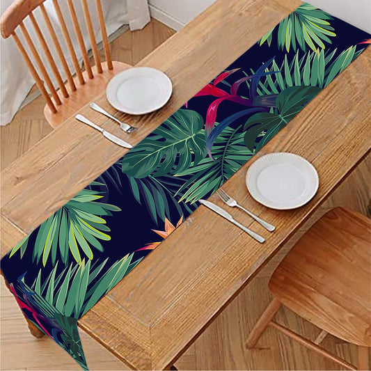 Hawaiian Palm Leaves Pattern Print Table Runner
