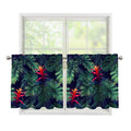 Hawaiian Palm Leaves Pattern Print Tier Curtains