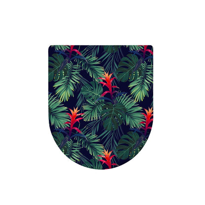 Hawaiian Palm Leaves Pattern Print Toilet Lid Cover