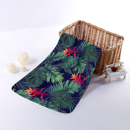 Hawaiian Palm Leaves Pattern Print Towel
