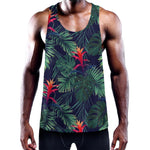 Hawaiian Palm Leaves Pattern Print Training Tank Top