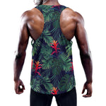 Hawaiian Palm Leaves Pattern Print Training Tank Top
