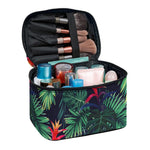 Hawaiian Palm Leaves Pattern Print Travel Makeup Bag