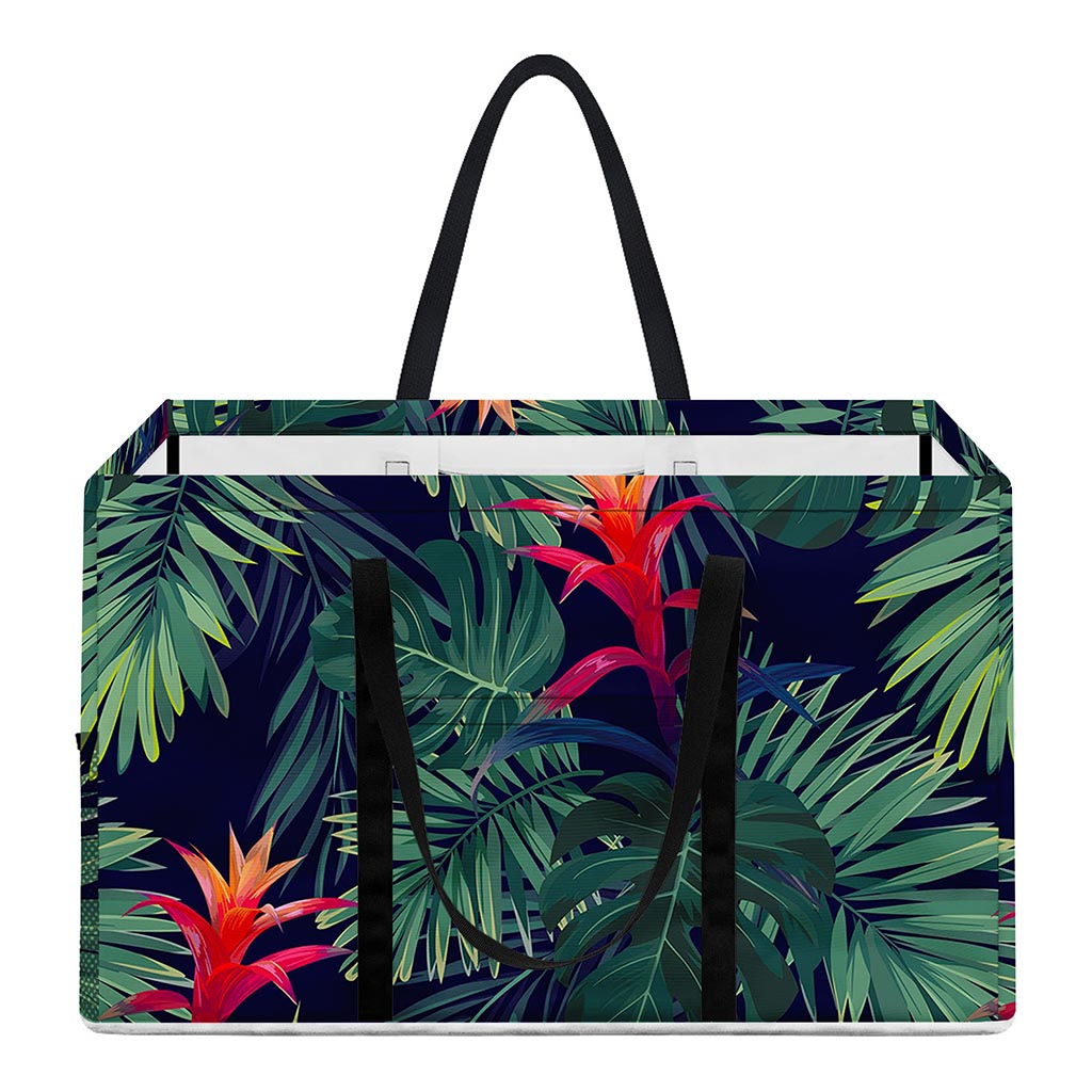 Hawaiian Palm Leaves Pattern Print Utility Tote Bag