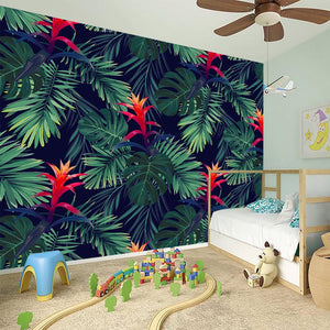 Hawaiian Palm Leaves Pattern Print Wall Sticker