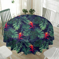 Hawaiian Palm Leaves Pattern Print Waterproof Round Tablecloth