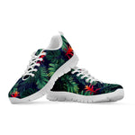 Hawaiian Palm Leaves Pattern Print White Running Shoes