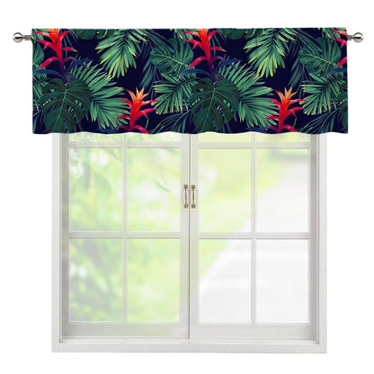 Hawaiian Palm Leaves Pattern Print Window Valance
