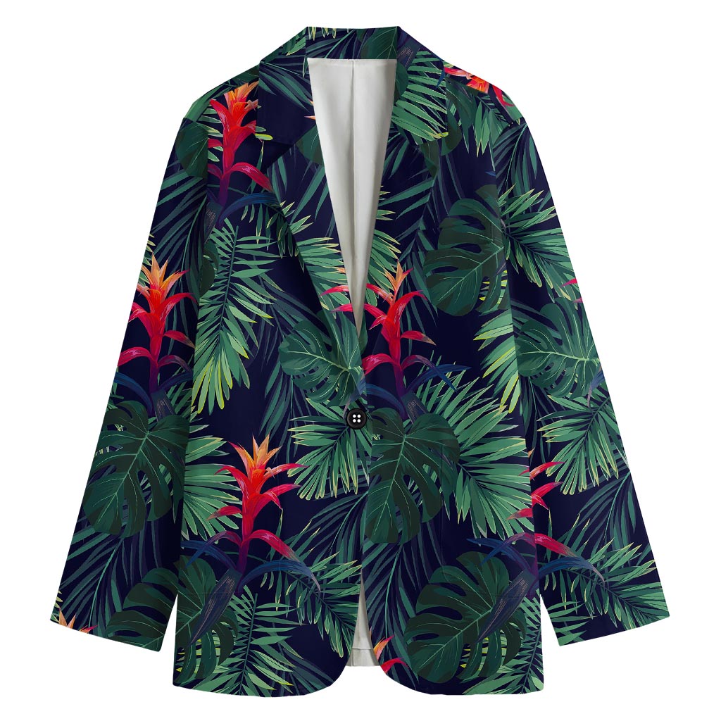 Hawaiian Palm Leaves Pattern Print Women's Blazer
