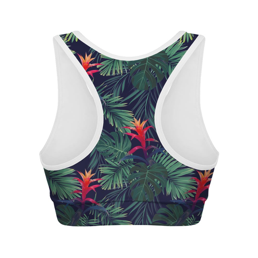 Hawaiian Palm Leaves Pattern Print Women's Sports Bra
