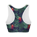 Hawaiian Palm Leaves Pattern Print Women's Sports Bra