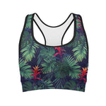 Hawaiian Palm Leaves Pattern Print Women's Sports Bra