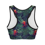 Hawaiian Palm Leaves Pattern Print Women's Sports Bra