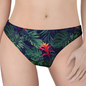 Hawaiian Palm Leaves Pattern Print Women's Thong