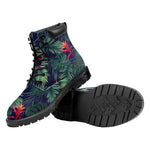 Hawaiian Palm Leaves Pattern Print Work Boots