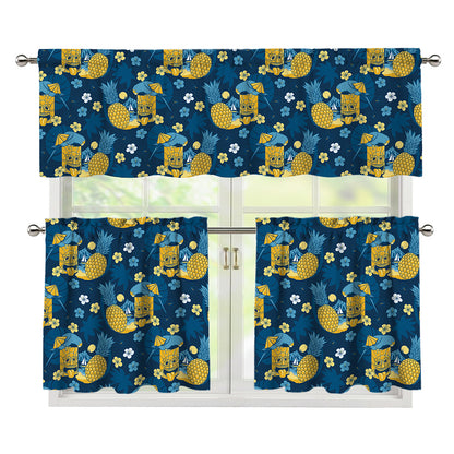 Hawaiian Tiki Pattern Print 3 Piece Kitchen Curtains