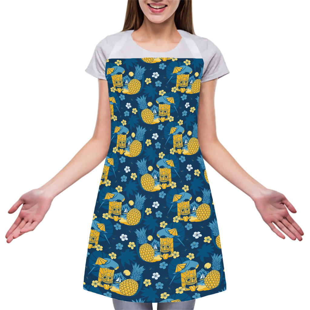 Hawaiian Tiki Pattern Print Adjustable Apron