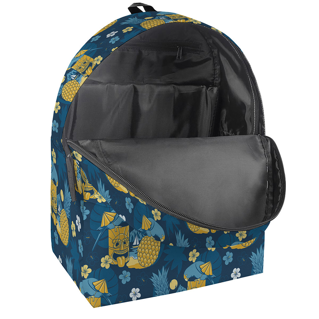 Hawaiian Tiki Pattern Print Backpack