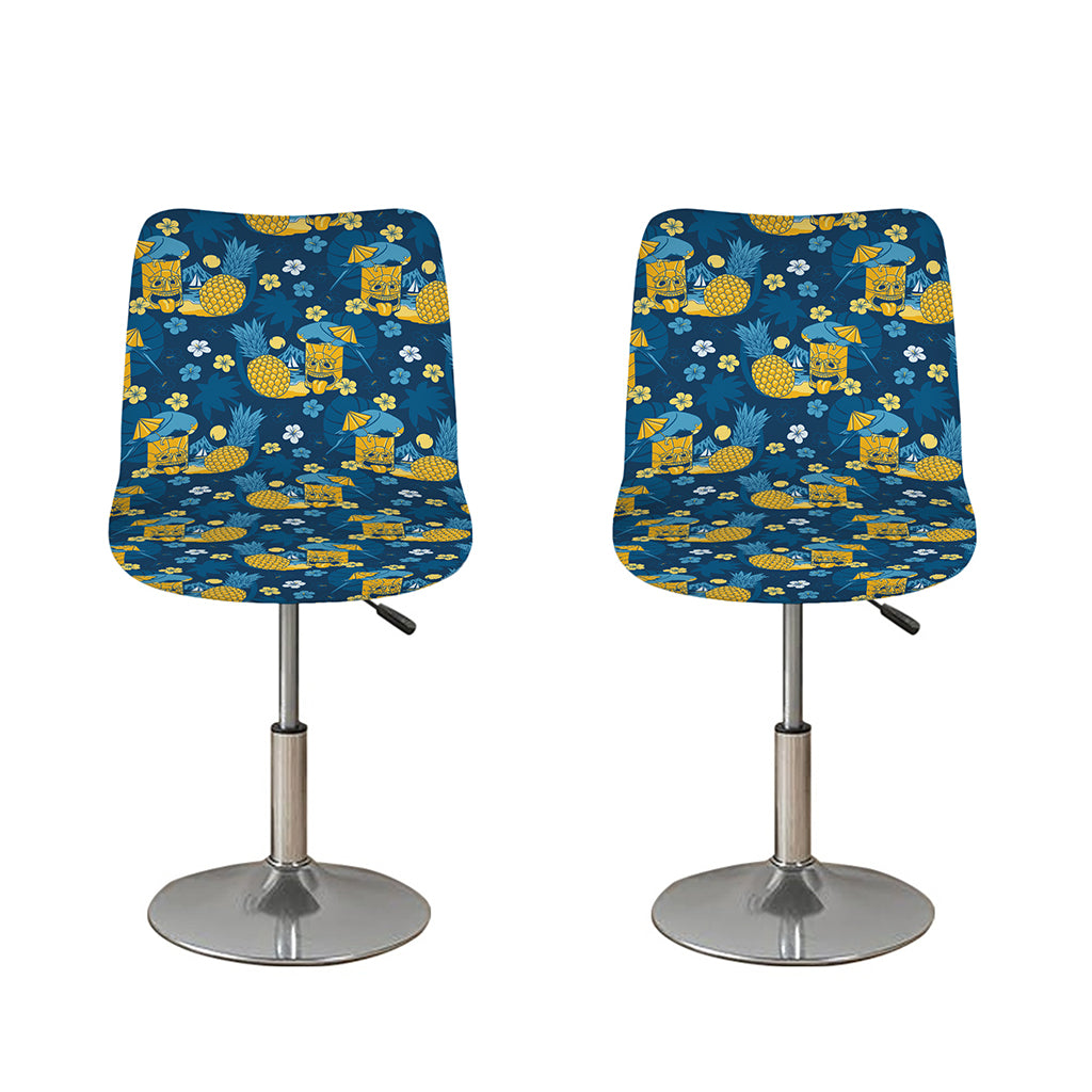 Hawaiian Tiki Pattern Print Bar Stool Covers