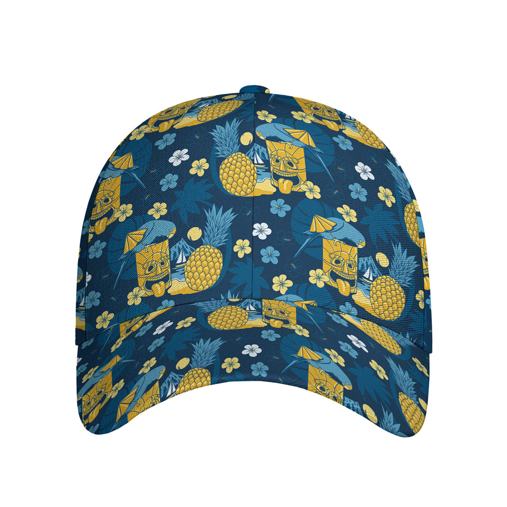 Hawaiian Tiki Pattern Print Baseball Cap
