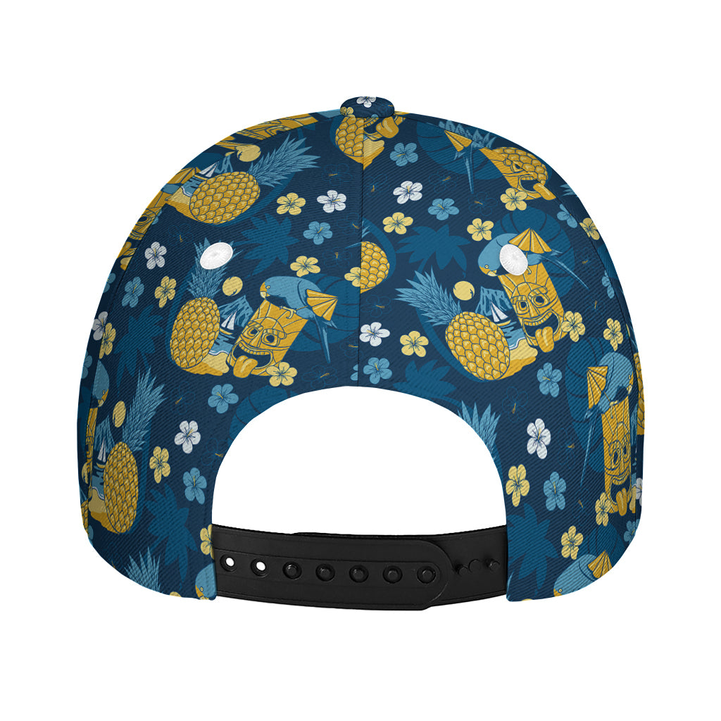 Hawaiian Tiki Pattern Print Baseball Cap