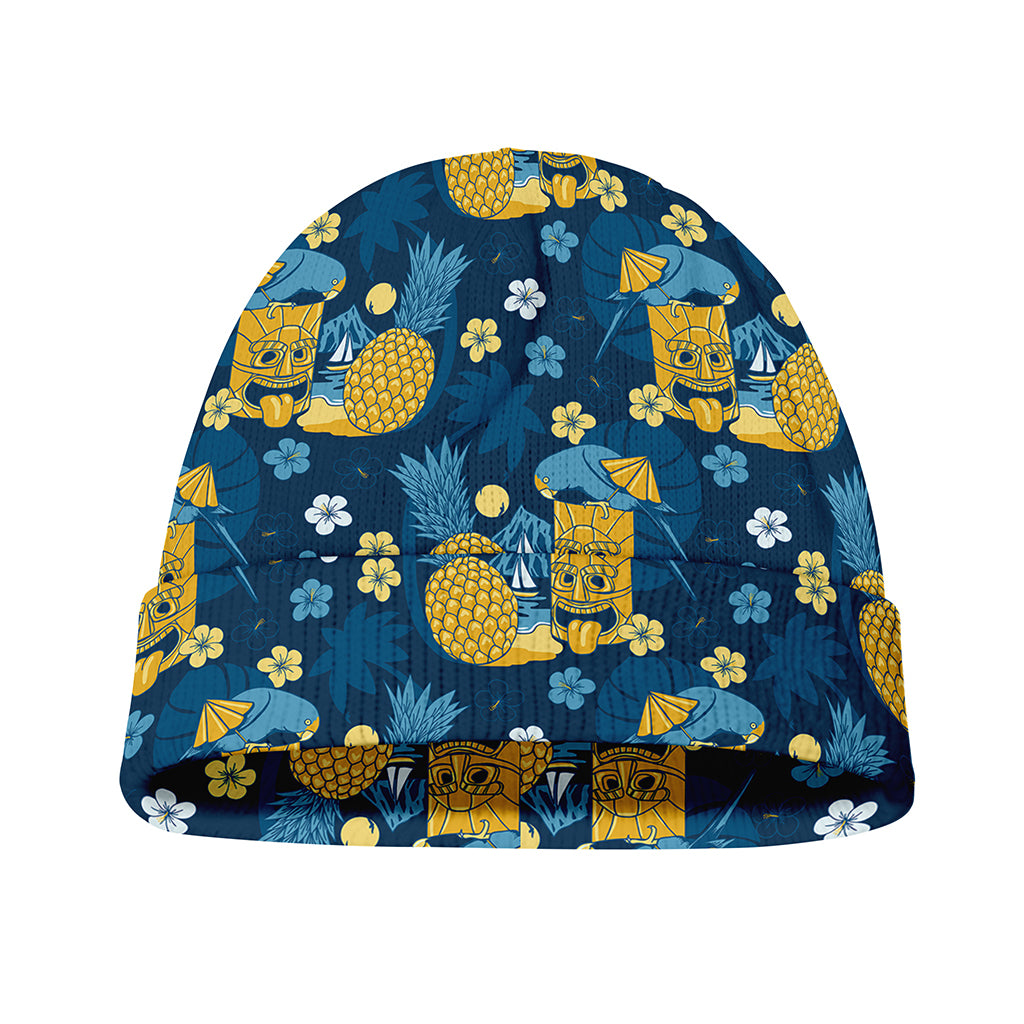 Hawaiian Tiki Pattern Print Beanie