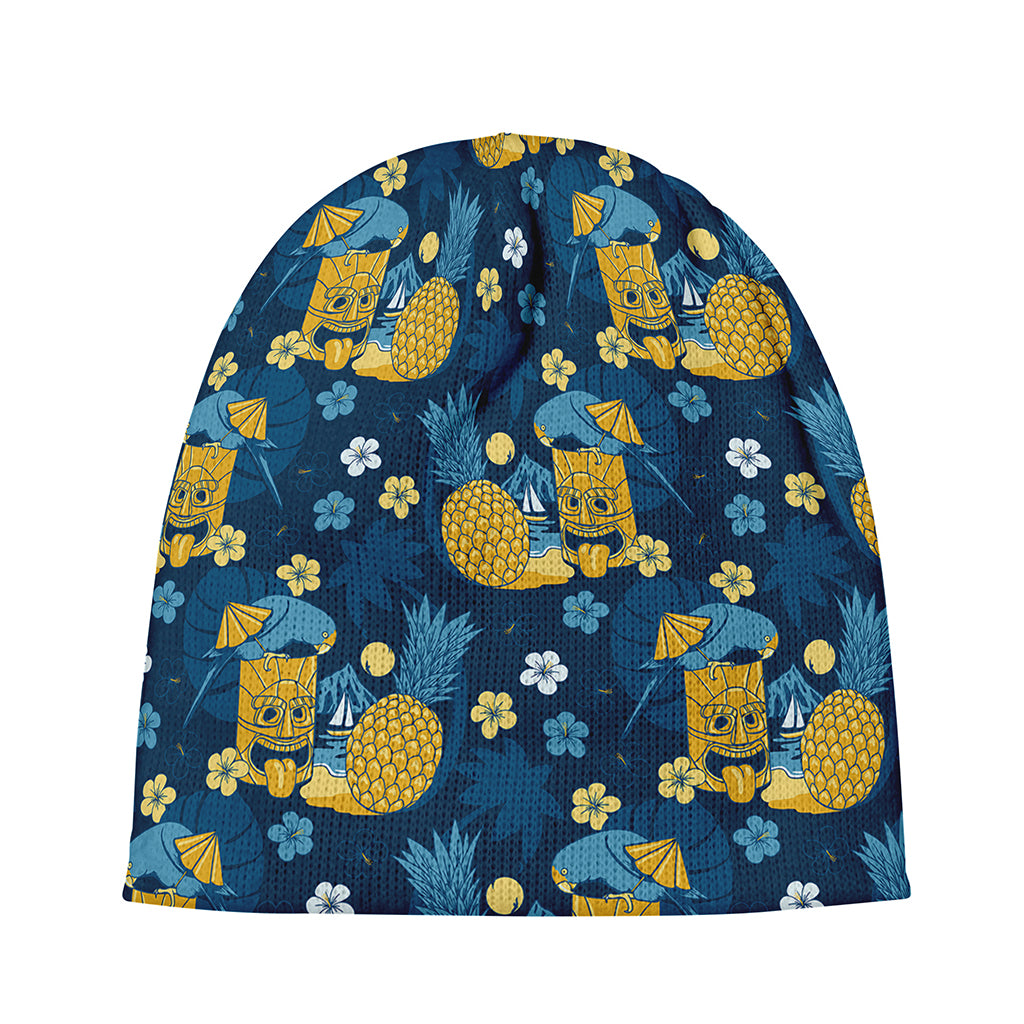 Hawaiian Tiki Pattern Print Beanie