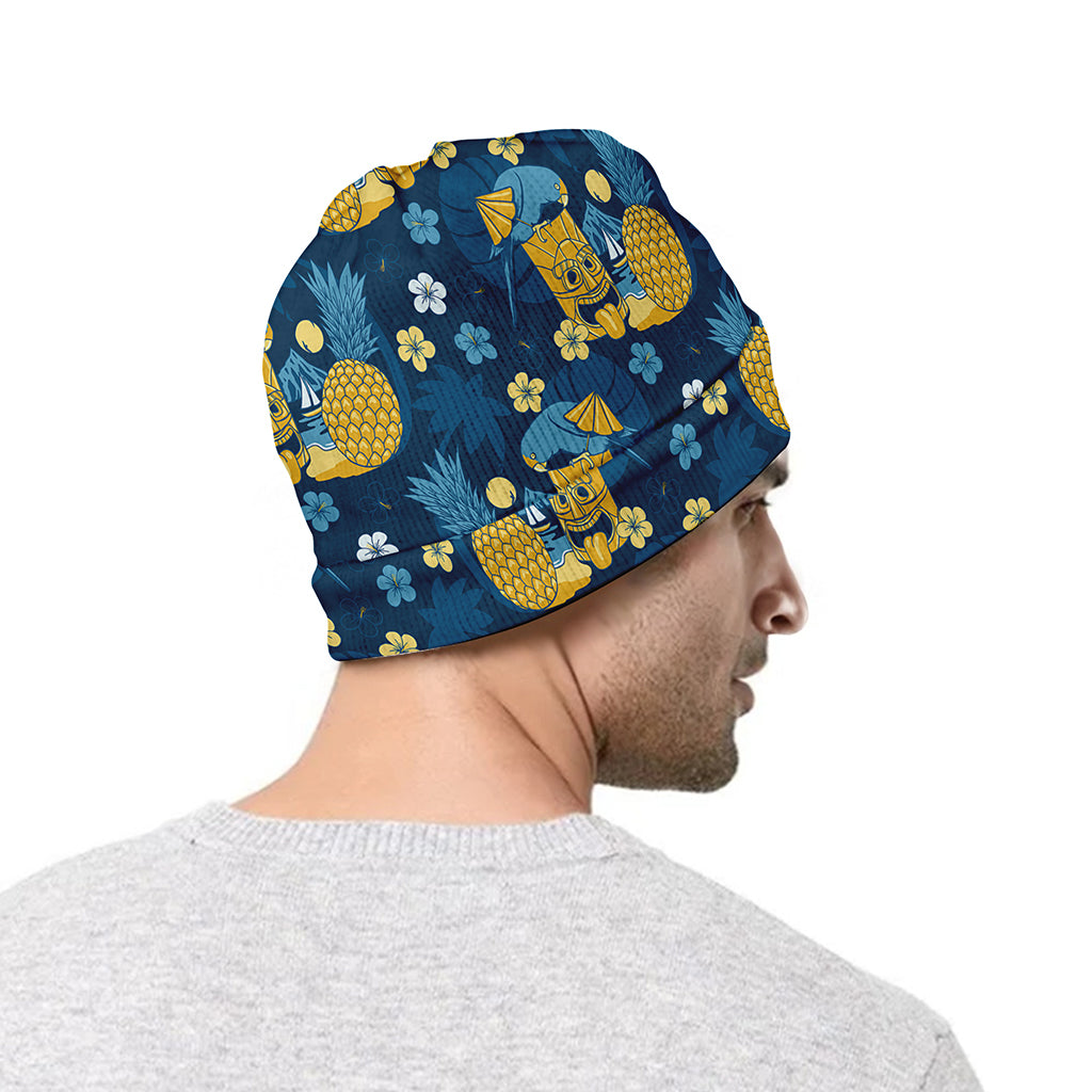 Hawaiian Tiki Pattern Print Beanie