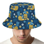 Hawaiian Tiki Pattern Print Bucket Hat