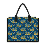 Hawaiian Tiki Pattern Print Canvas Tote Bag