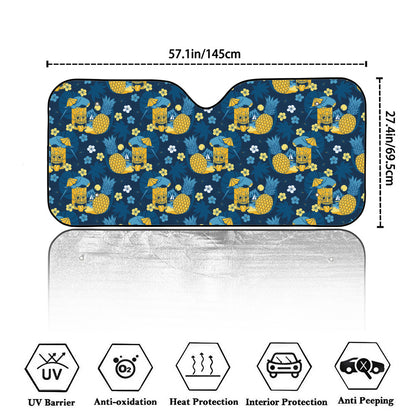 Hawaiian Tiki Pattern Print Car Windshield Sun Shade