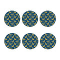 Hawaiian Tiki Pattern Print Coaster Set