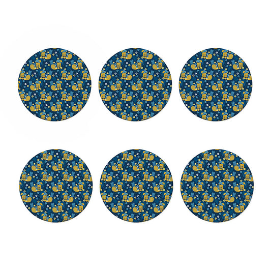 Hawaiian Tiki Pattern Print Coaster Set