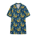 Hawaiian Tiki Pattern Print Cotton Hawaiian Shirt