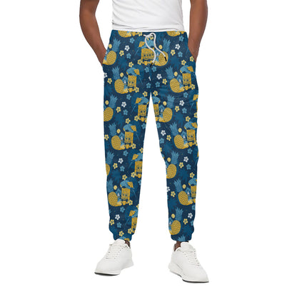 Hawaiian Tiki Pattern Print Cotton Pants
