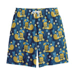 Hawaiian Tiki Pattern Print Cotton Shorts