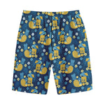 Hawaiian Tiki Pattern Print Cotton Shorts